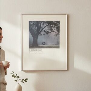 Vintage 70s Photography Print Framed sears artist Art Gore The Tire Swing  1979